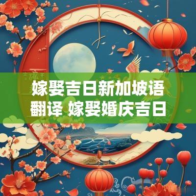嫁娶吉日新加坡语翻译 嫁娶婚庆吉日