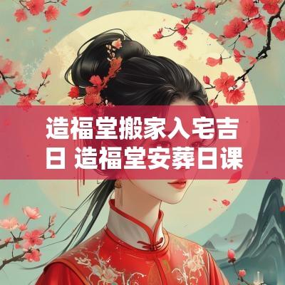 造福堂搬家入宅吉日 造福堂安葬日课