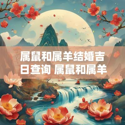 属鼠和属羊结婚吉日查询 属鼠和属羊结婚要注意什么