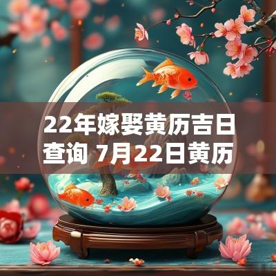 22年嫁娶黄历吉日查询 7月22日黄历吉日吉时查询