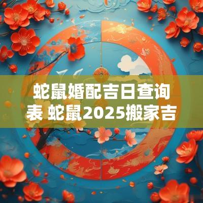 蛇鼠婚配吉日查询表 蛇鼠2025搬家吉日