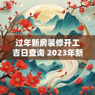 过年新房装修开工吉日查询 2025年新房装修开工吉日查询