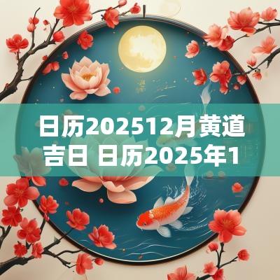 日历202512月黄道吉日 日历2025年12月吉日