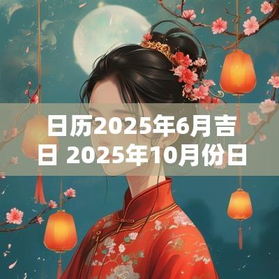 日历2025年6月吉日 2025年10月份日历吉日