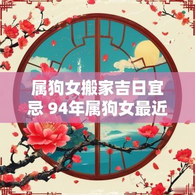 属狗女搬家吉日宜忌 94年属狗女最近搬家的黄道吉日
