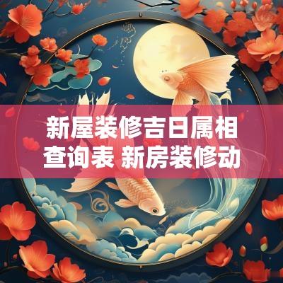 新屋装修吉日属相查询表 新房装修动土吉日查询表