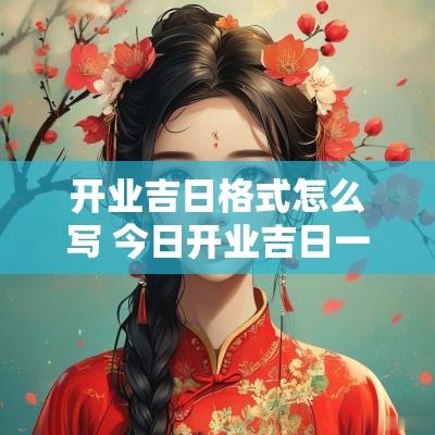 开业吉日格式怎么写 今日开业吉日一览表