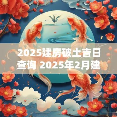 2025建房破土吉日查询 2025年2月建房动工最佳吉日