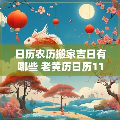 日历农历搬家吉日有哪些 老黄历日历11月宜搬家吉日