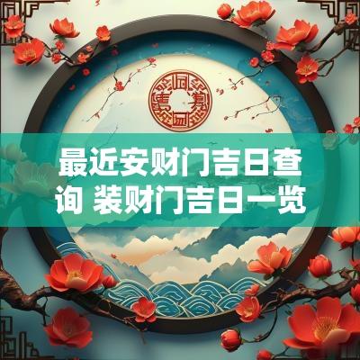 最近安财门吉日查询 装财门吉日一览表