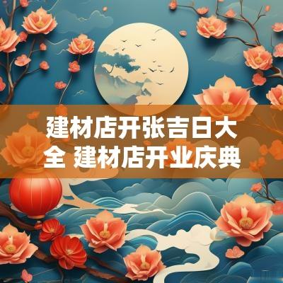 建材店开张吉日大全 建材店开业庆典流程