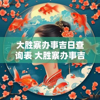 大胜寨办事吉日查询表 大胜寨办事吉日查询