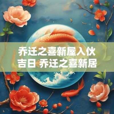 乔迁之喜新屋入伙吉日 乔迁之喜新居入住