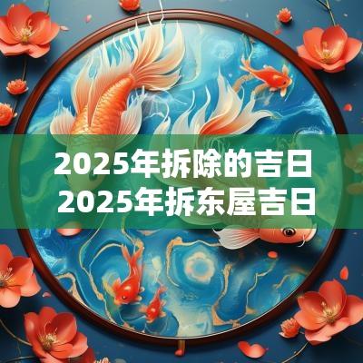 2025年拆除的吉日 2025年拆东屋吉日
