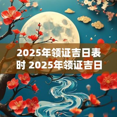2025年领证吉日表时 2025年领证吉日结婚吉日