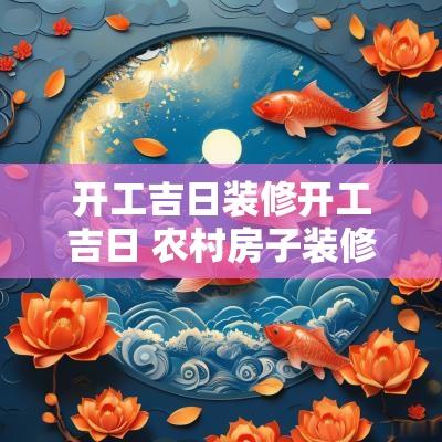 开工吉日装修开工吉日 农村房子装修开工吉日