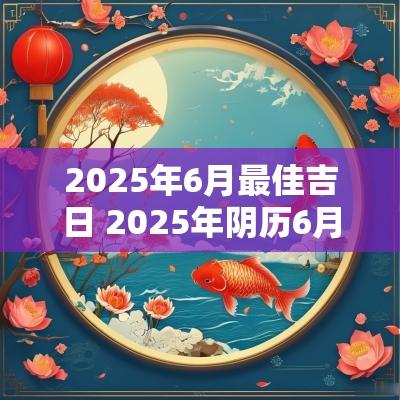 2025年6月最佳吉日 2025年阴历6月的吉日