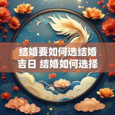 结婚要如何选结婚吉日 结婚如何选择良辰吉日
