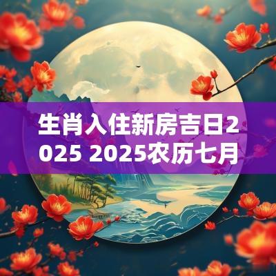 生肖入住新房吉日2025 2025农历七月结婚吉日