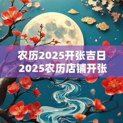 农历2025开张吉日 2025农历店铺开张吉日