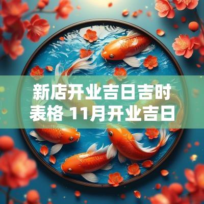 新店开业吉日吉时表格 11月开业吉日一览表