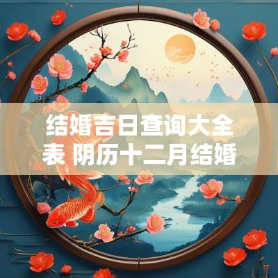 结婚吉日查询大全表 阴历十二月结婚吉日
