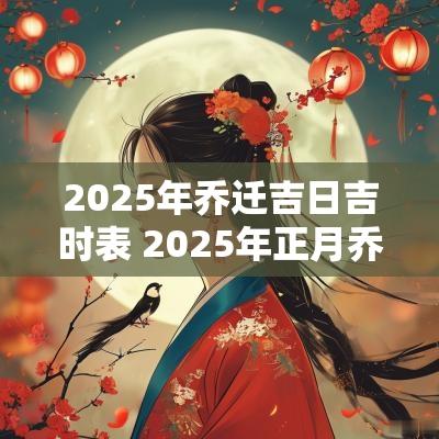 2025年乔迁吉日吉时表 2025年正月乔迁吉日