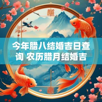 今年腊八结婚吉日查询 农历腊月结婚吉日查询2025