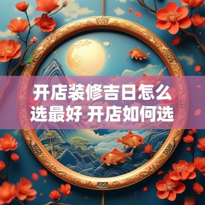 开店装修吉日怎么选最好 开店如何选择黄道吉日
