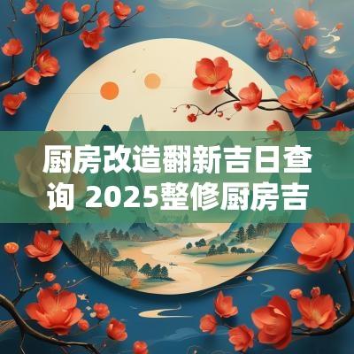 厨房改造翻新吉日查询 2025整修厨房吉日