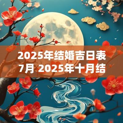 2025年结婚吉日表7月 2025年十月结婚吉日