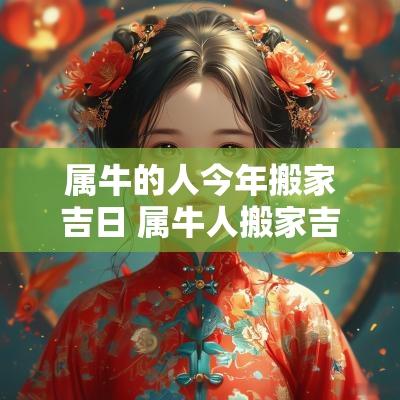 属牛的人今年搬家吉日 属牛人搬家吉日一览表大全