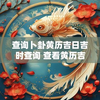 查询卜卦黄历吉日吉时查询 查看黄历吉日吉时表