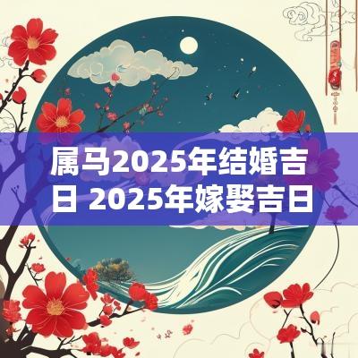 属马2025年结婚吉日 2025年嫁娶吉日吉时