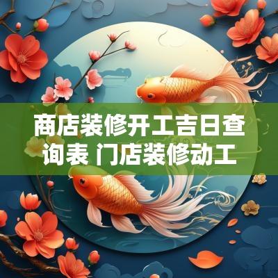 商店装修开工吉日查询表 门店装修动工吉日