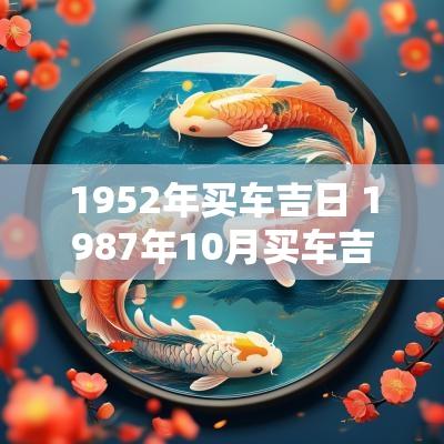 1952年买车吉日 1987年10月买车吉日