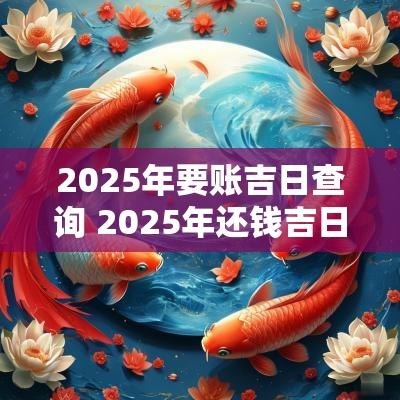 2025年要账吉日查询 2025年还钱吉日选择