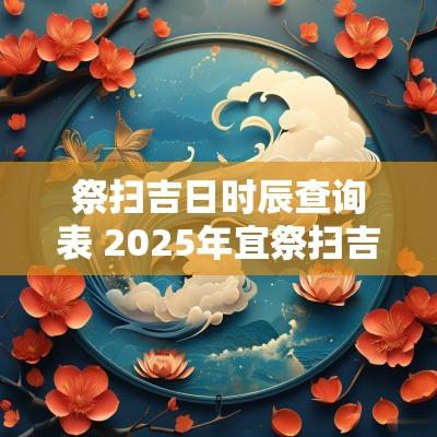 祭扫吉日时辰查询表 2025年宜祭扫吉日查询