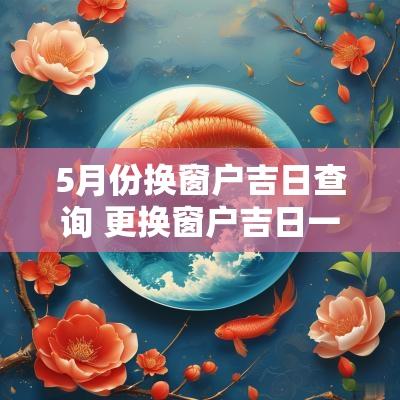5月份换窗户吉日查询 更换窗户吉日一览表