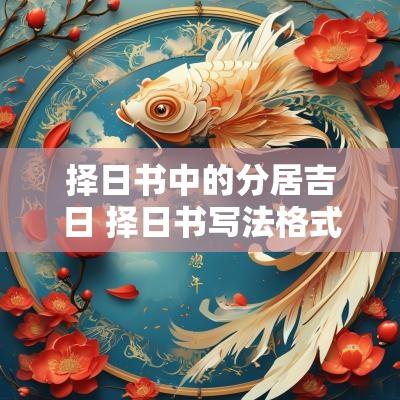 择日书中的分居吉日 择日书写法格式