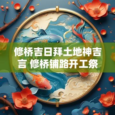 修桥吉日拜土地神吉言 修桥铺路开工祭拜语