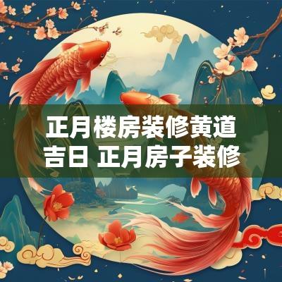正月楼房装修黄道吉日 正月房子装修有说法吗