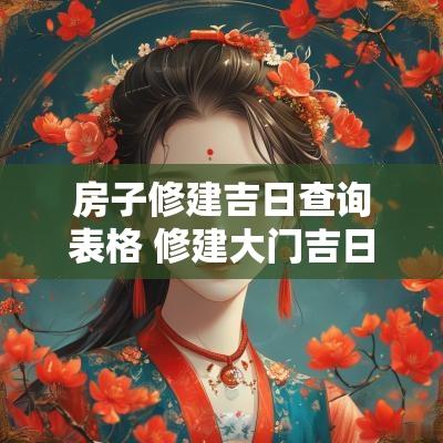 房子修建吉日查询表格 修建大门吉日查询大全