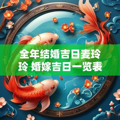 全年结婚吉日麦玲玲 婚嫁吉日一览表2025麦玲玲
