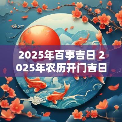 2025年百事吉日 2025年农历开门吉日