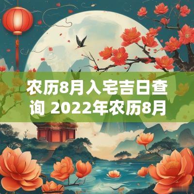 农历8月入宅吉日查询 2025年农历8月入宅吉日