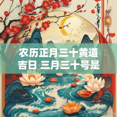 农历正月三十黄道吉日 三月三十号是黄道吉日吗