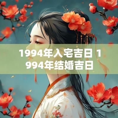 1994年入宅吉日 1994年结婚吉日