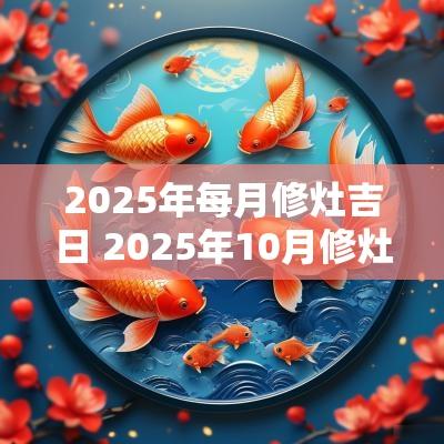 2025年每月修灶吉日 2025年10月修灶吉日吉时