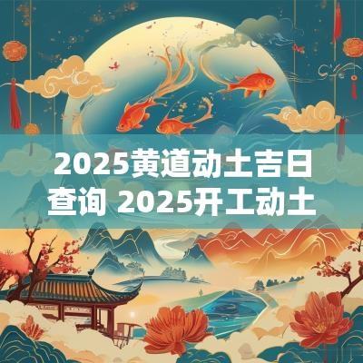 2025黄道动土吉日查询 2025开工动土最佳吉日